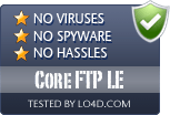 Core FTP LE is free of viruses and malware.