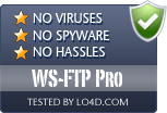 WS-FTP Pro is free of viruses and malware.