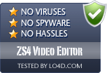 ZS4 Video Editor is free of viruses and malware.